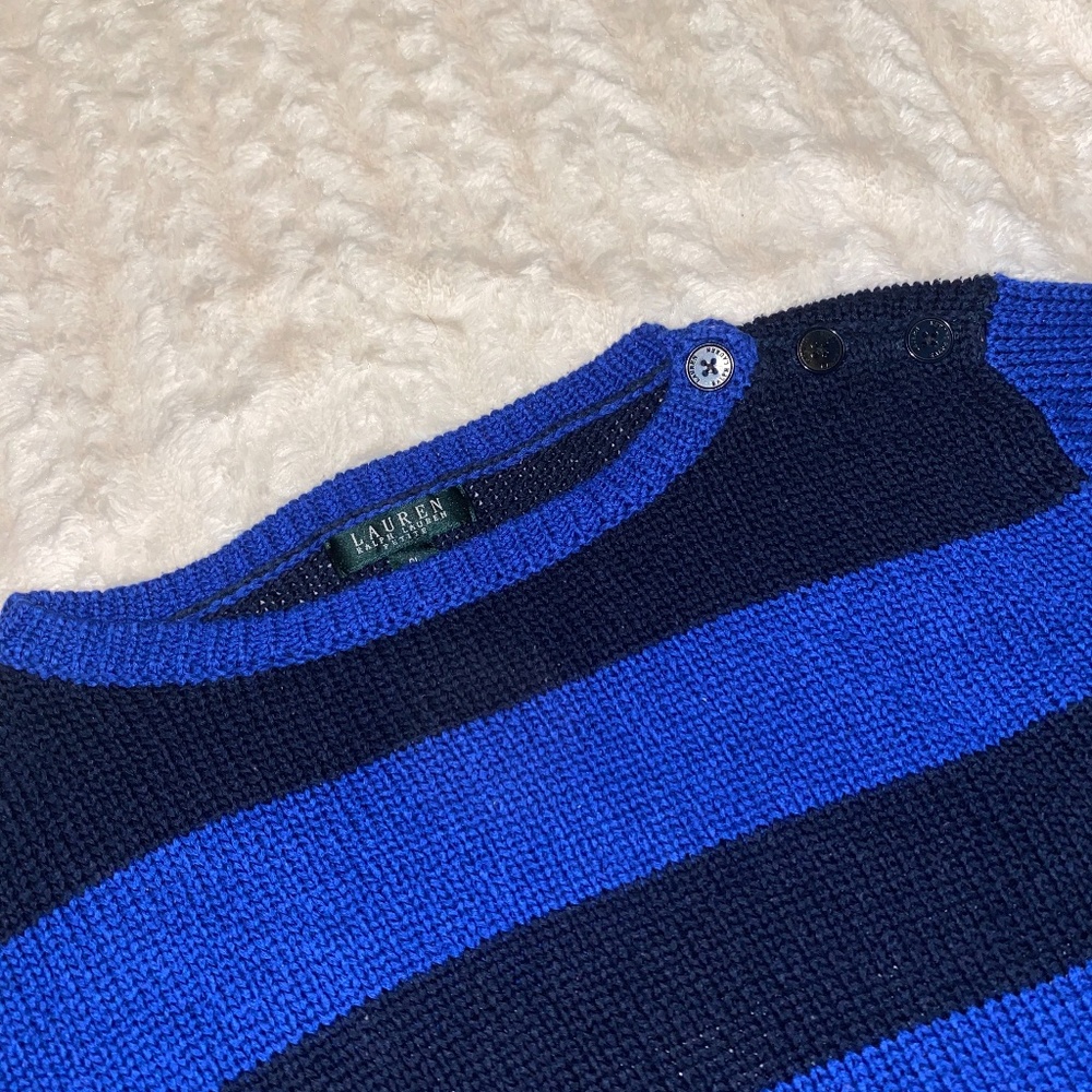 Ralph Lauren blue and black crop sweater